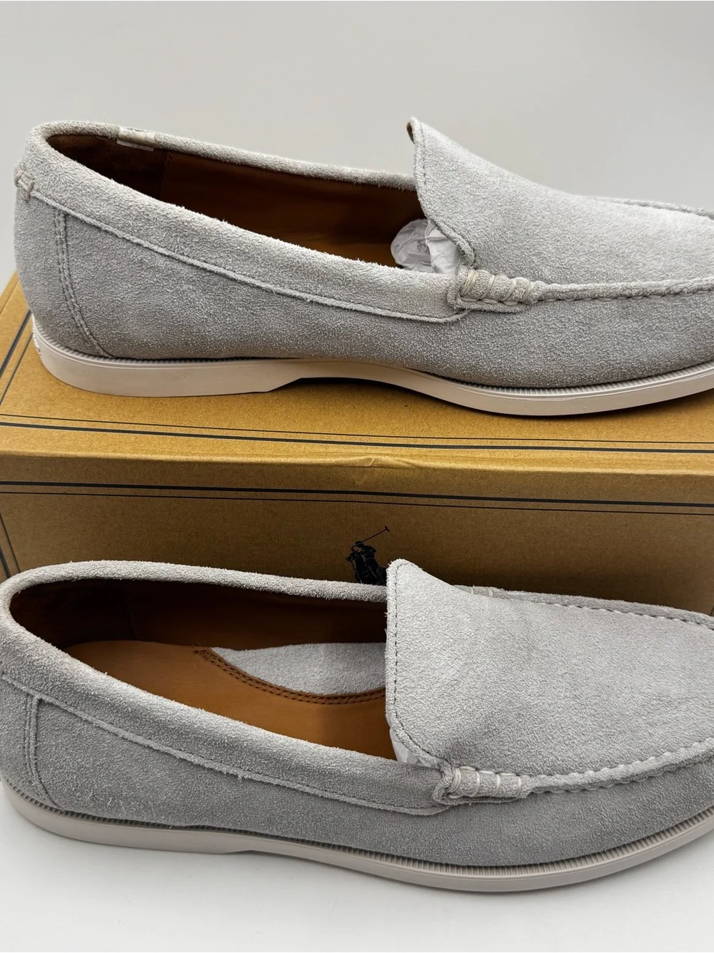 Calvin Klein Sz 11.5 Merton Venetian  Loafers Gray Leather Suede Men Shoes $158